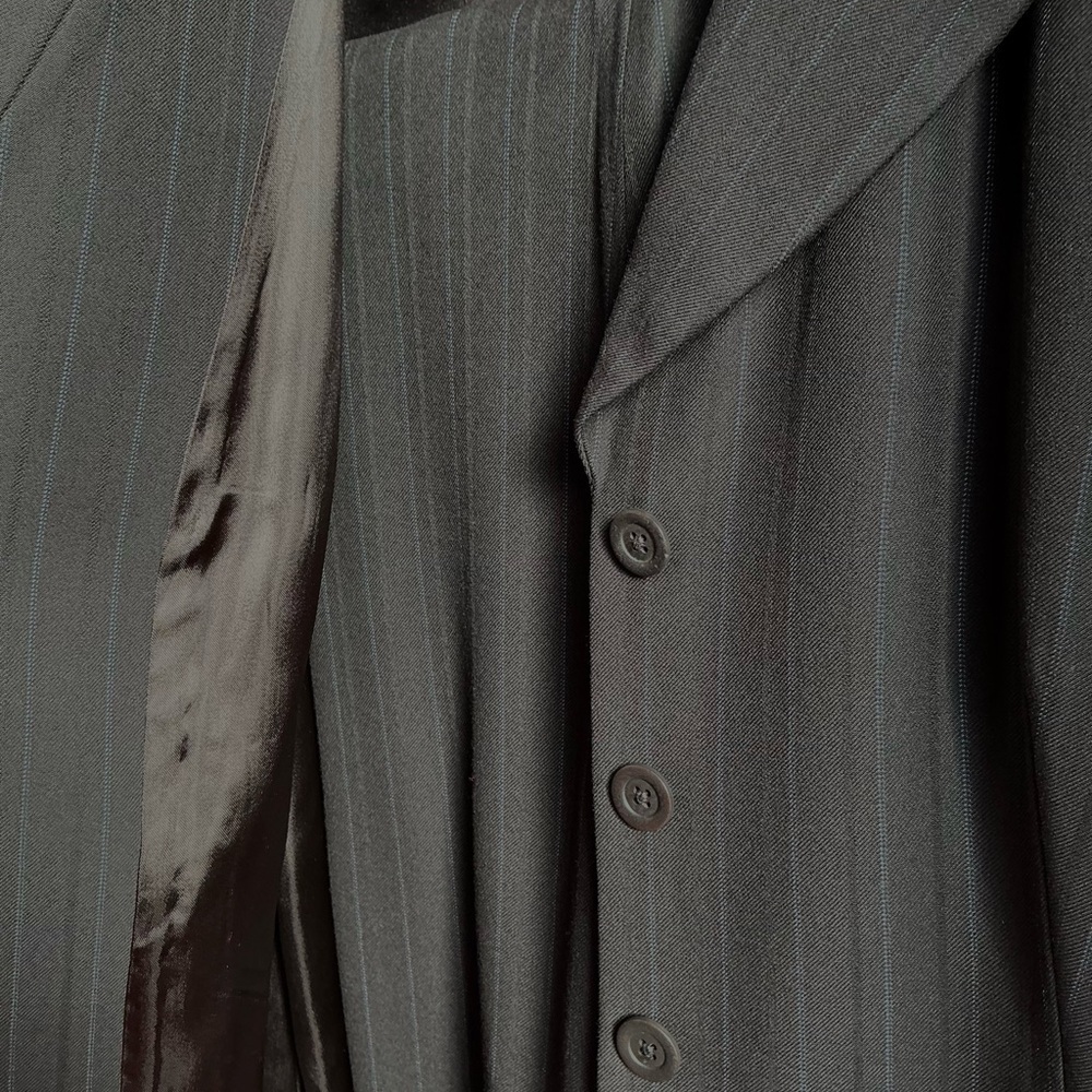 Semantiks by Nordstrom Dark Brown Blue Pinstripe Suit-Freshly Dry Cleaned 18W - Picture 7 of 7